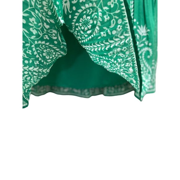 Anthony Richards Pleated Floral Midi Skirt Green Size MP Vintage Coastal Cottage - Picture 9 of 13
